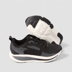 Tênis Esportivo Masculino Vertus Mesh Preto & Branco