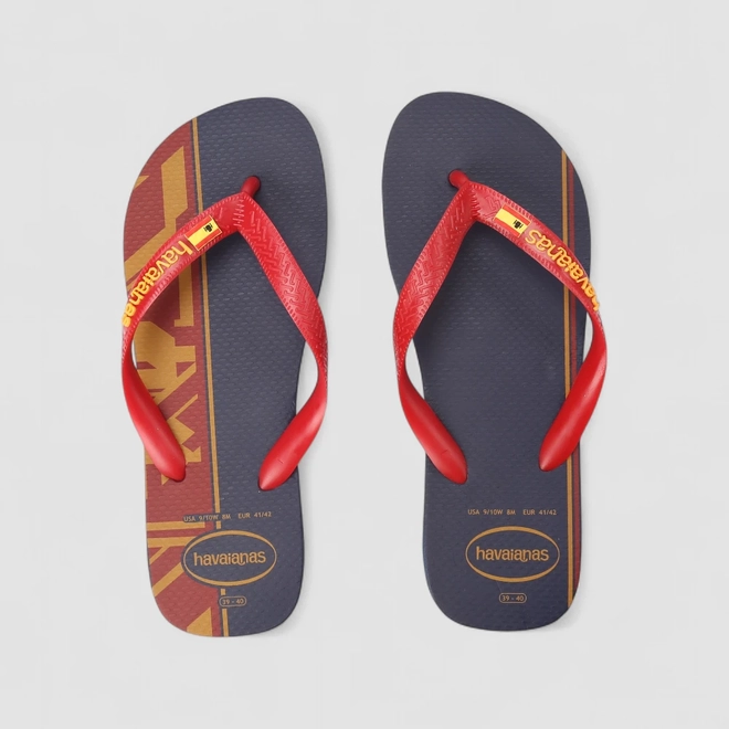 Chinelo Masculino Havaianas Original Nações Espanha Marinho & Vermelho
