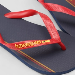 Chinelo Masculino Havaianas Original Nações Espanha Marinho & Vermelho
