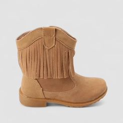 Bota Infantil Gabrielinha Country Texana Camurça Com Franjas Caramelo