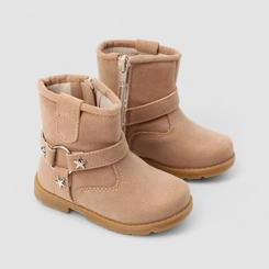 Bota Infantil Gabrielinha Camurça Biker Estrelas Marrom