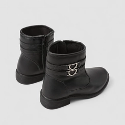 Bota Infantil Gabrielinha Detalhe Fivela Coração Preto