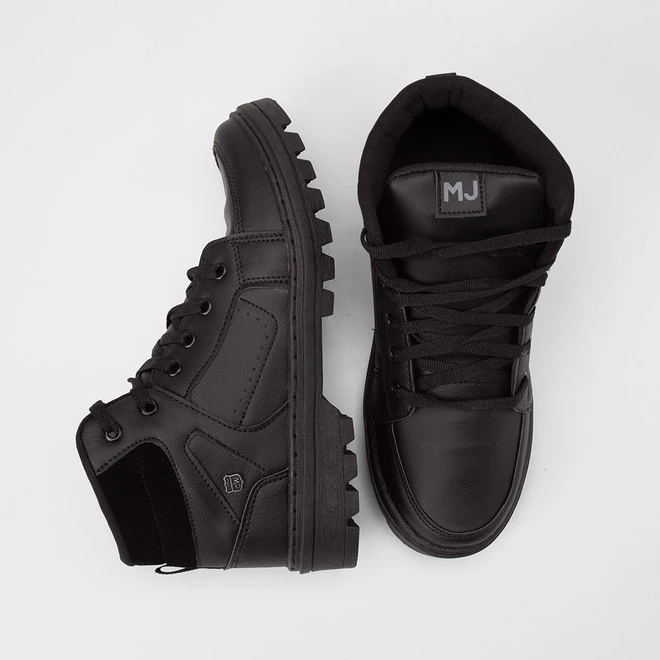Bota Coturno Masculina Mac & Jac Detalhe Camurça Preto