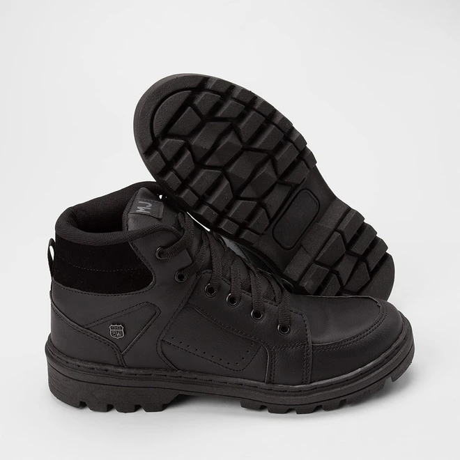 Bota Coturno Masculina Mac & Jac Detalhe Camurça Preto