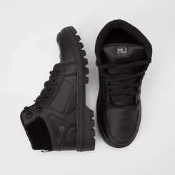 Bota Coturno Masculina Mac & Jac Detalhe Camurça Preto
