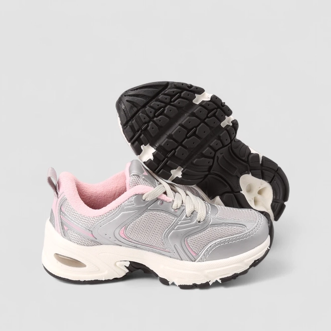 Tênis Casual Infantil Vertus Mesh Cinza Rosa