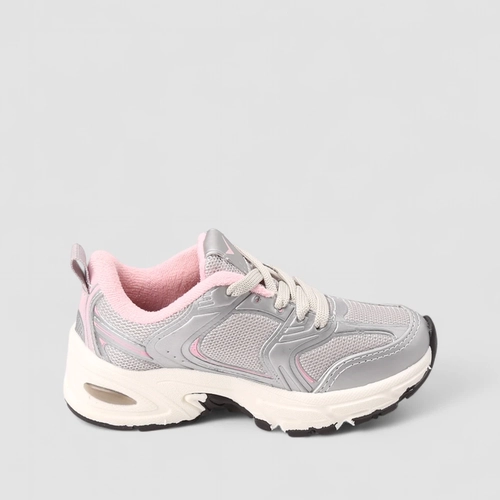Tênis Casual Infantil Vertus Mesh Cinza Rosa
