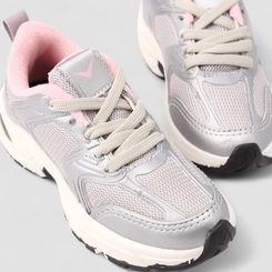 Tênis Casual Infantil Vertus Mesh Cinza Rosa