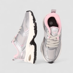 Tênis Casual Infantil Vertus Mesh Cinza Rosa