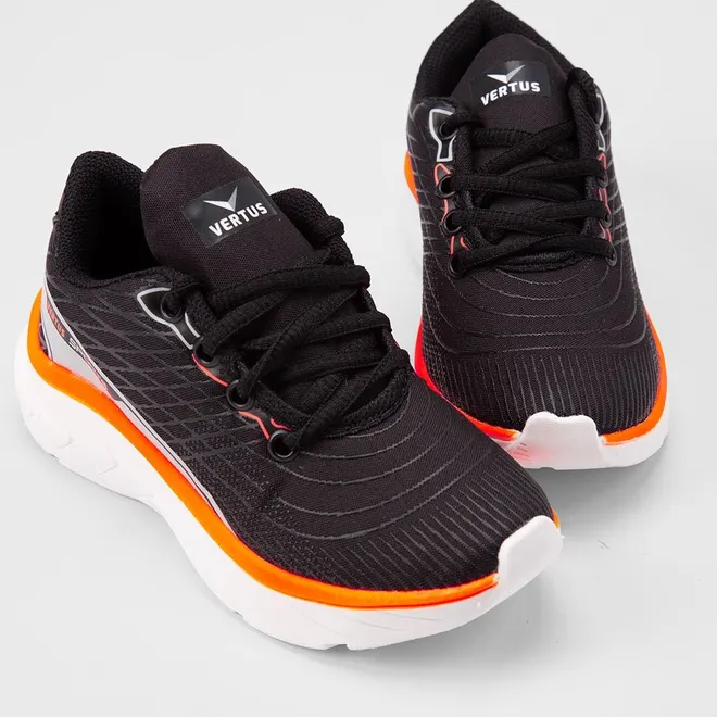 Tênis Esportivo Infantil Vertus Preto & Laranja