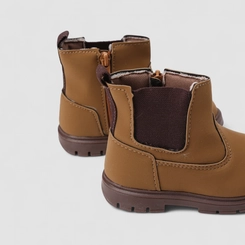 Bota Chelsea Bebê Vertus Zíper Caramelo
