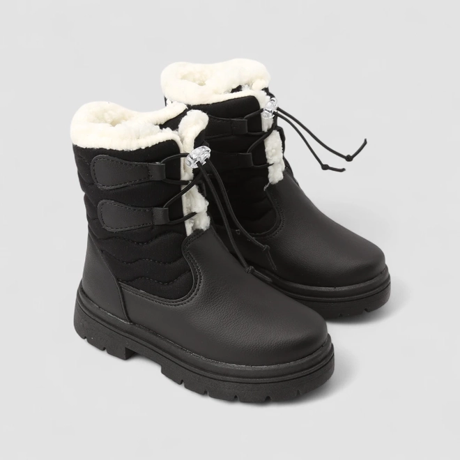 Bota Infantil Gabrielinha Com Pelúcia Preta