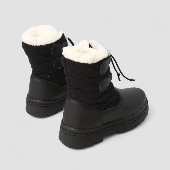 Bota Infantil Gabrielinha Com Pelúcia Preta