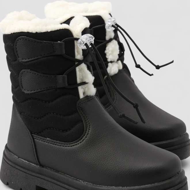 Bota Infantil Gabrielinha Com Pelúcia Preta