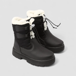Bota Infantil Gabrielinha Com Pelúcia Preta