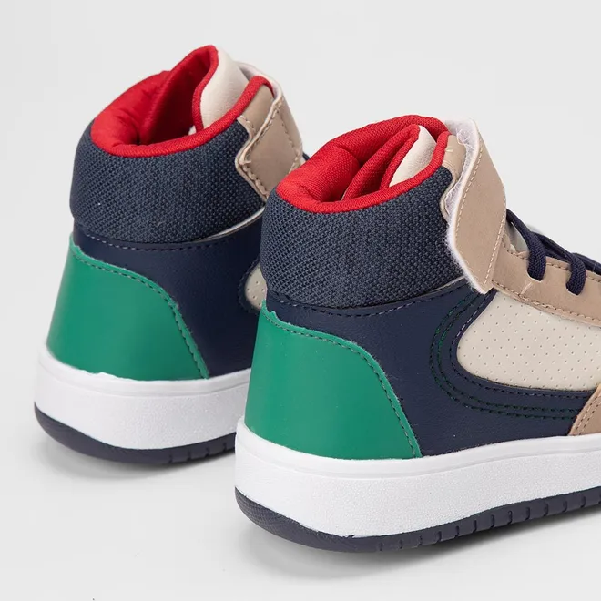 Tênis Casual Infantil Vertus Tira Contato Detalhe Recorte Multicolor