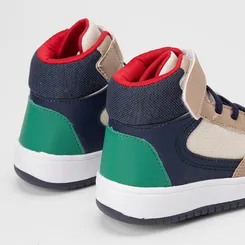 Tênis Casual Infantil Vertus Tira Contato Detalhe Recorte Multicolor