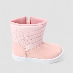 Bota Bebê Gabrielinha Detalhe Holográfico Verniz Rosa