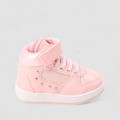 Tênis Casual Bebê Gabrielinha Glitter Holográfico Tira Contato Rosa