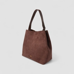 Bolsa Hobo Gabriela Média Camurça Enfeite Lateral Marrom