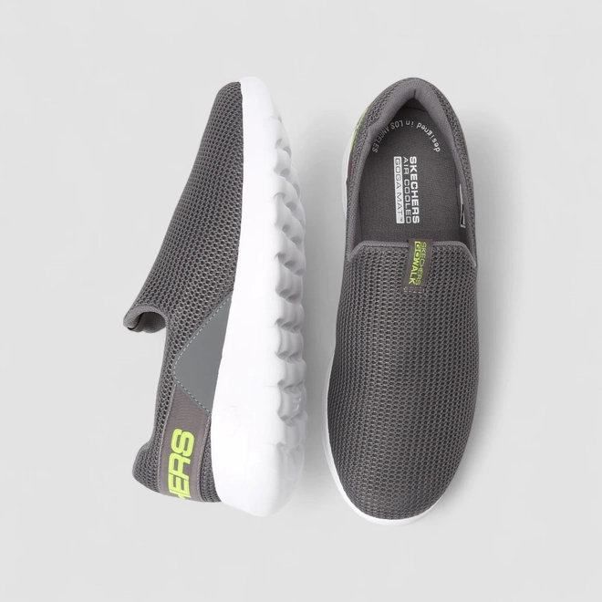 Slip-On Masculino Skechers Mesh Calce Fácil Cinza
