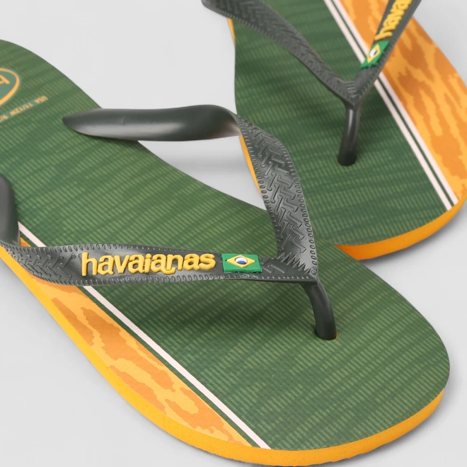 Chinelo Masculino Havaianas Original Nações Brasil Verde & Amarelo