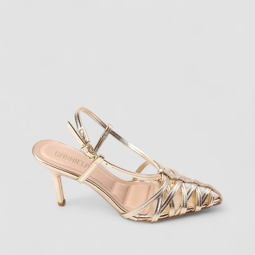 Scarpin Feminino Gabriela Metalizado Ouro