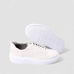 Sapatênis Masculino Woche Elástico Off White