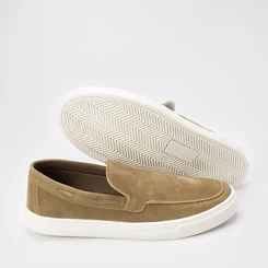 Mocassim Masculino Woche Camurça Bege