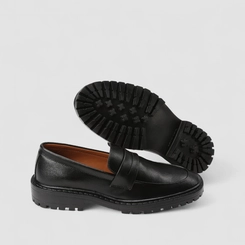 Sapato Social Masculino Woche Loafer Tratorado Preto