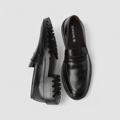 Sapato Social Masculino Woche Loafer Tratorado Preto