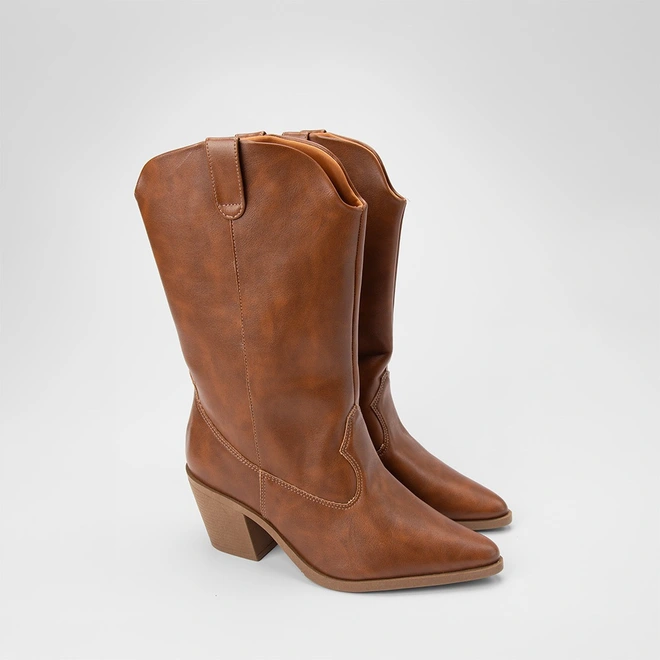 Bota Feminina Gabriela Country Texana Cano Alto Caramelo