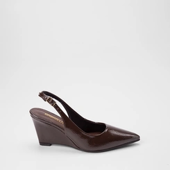 Scarpin Slingback Feminino Gabriela Anabela Marrom