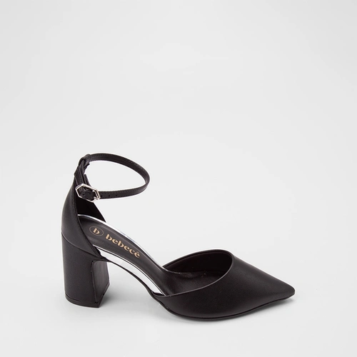 Scarpin Feminino Bebecê Salto Bloco Médio Preto