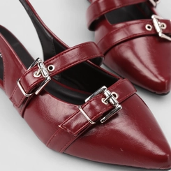 Sapatilha Slingback Feminina Gabriela Fivela Vinho