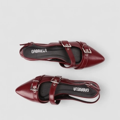 Sapatilha Slingback Feminina Gabriela Fivela Vinho