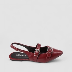 Sapatilha Slingback Feminina Gabriela Fivela Vinho