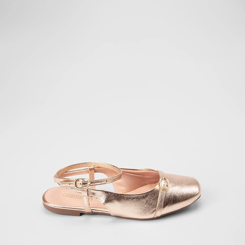 Vista 2 Sapatilha Feminina Gabriela Tira Fivela Metalizado Ouro GABRIELA Ouro