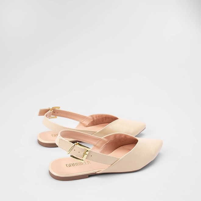 Sapatilha Slingback Feminina Gabriela Recorte Verniz Amarelo