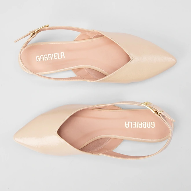 Sapatilha Slingback Feminina Gabriela Recorte Verniz Amarelo