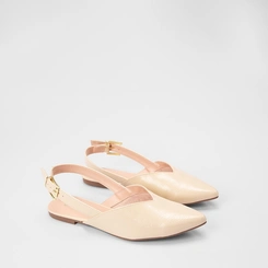 Sapatilha Slingback Feminina Gabriela Recorte Verniz Amarelo