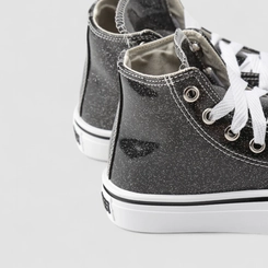 Tênis Casual Infantil Star Feet Glitter Preto