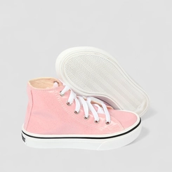 Tênis Casual Infantil Star Feet Cano Médio Glitter Rosa