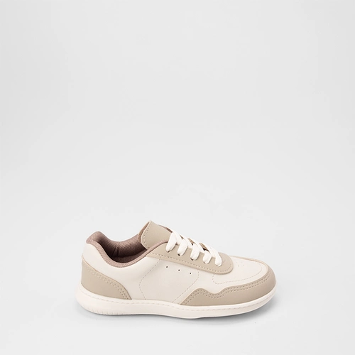 Tênis Casual Infantil Molekinho Detalhe Recorte Off White