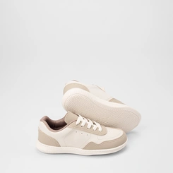 Tênis Casual Infantil Molekinho Detalhe Recorte Off White