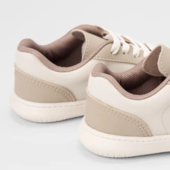 Tênis Casual Infantil Molekinho Detalhe Recorte Off White