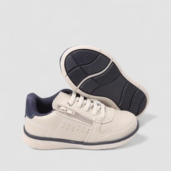 Tênis Casual Infantil Vertus Zíper Lateral Off White