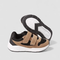 Tênis Casual Infantil Vertus Tiras Aderentes Marrom & Preto