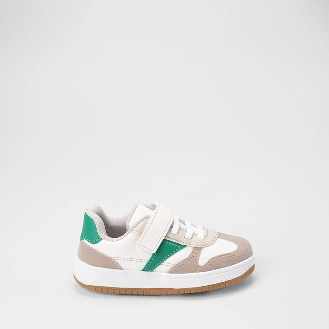Tênis Casual Infantil Vertus Contato Recorte Nobuck Off White
