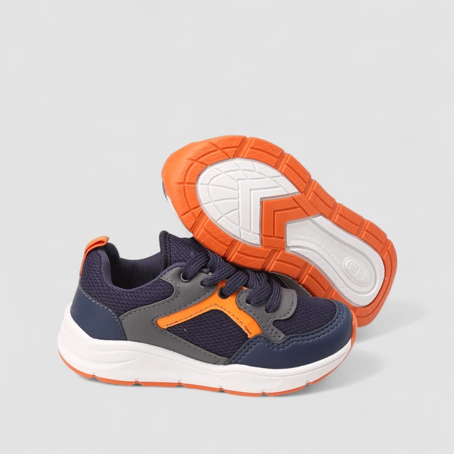 Tênis Casual Infantil Vertus Mesh Azul & Laranja